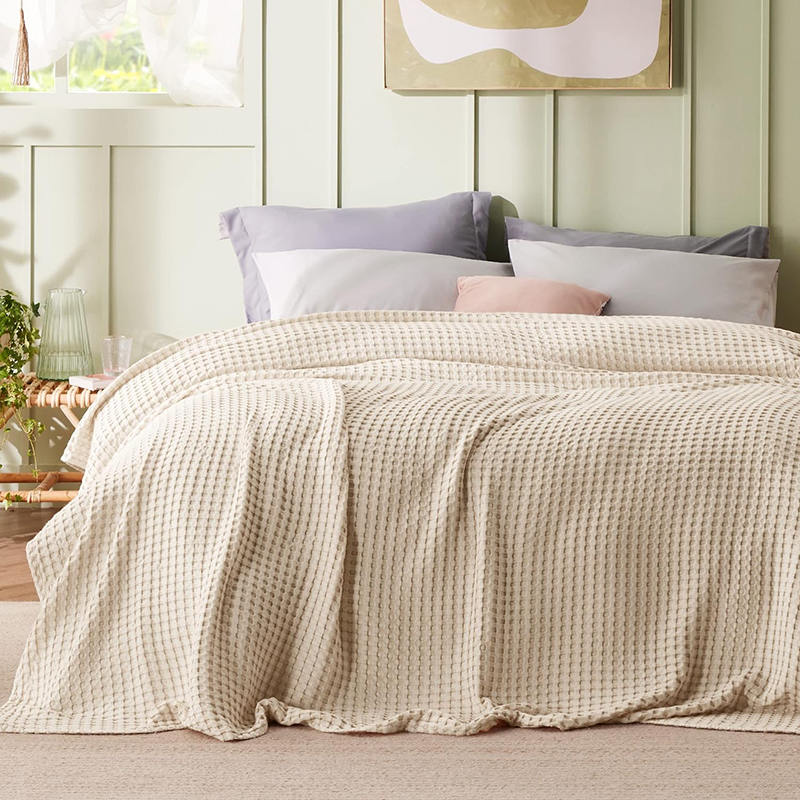 Couverture en coton égyptien à tissage gaufré 400 fils
