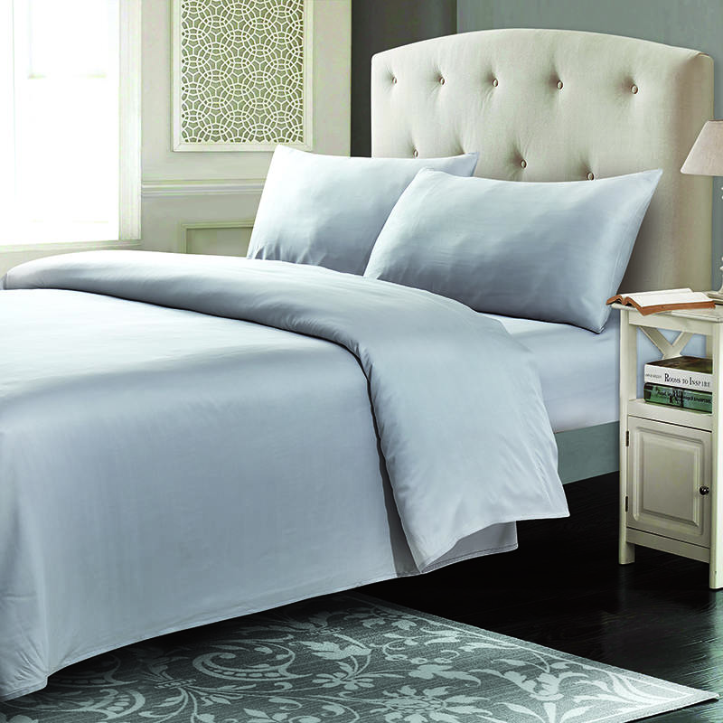 Ensemble de draps en coton double à rayures blanches