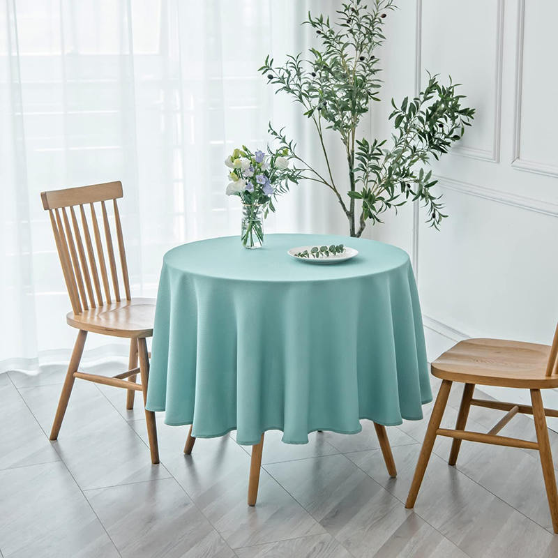 Nappe ronde de couleur unie pour salle à manger en coton