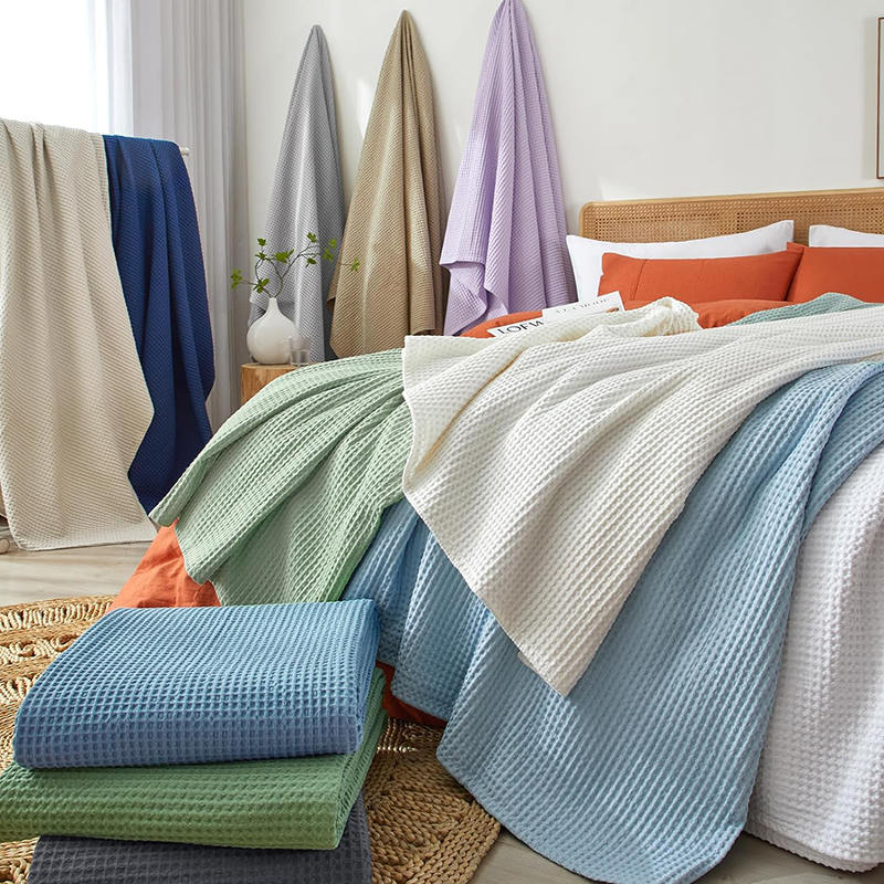 Couverture en coton égyptien à tissage gaufré 400 fils