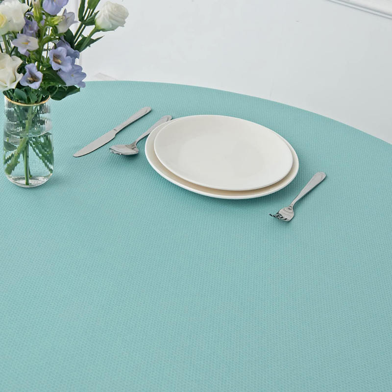 Nappe ronde de couleur unie pour salle à manger en coton