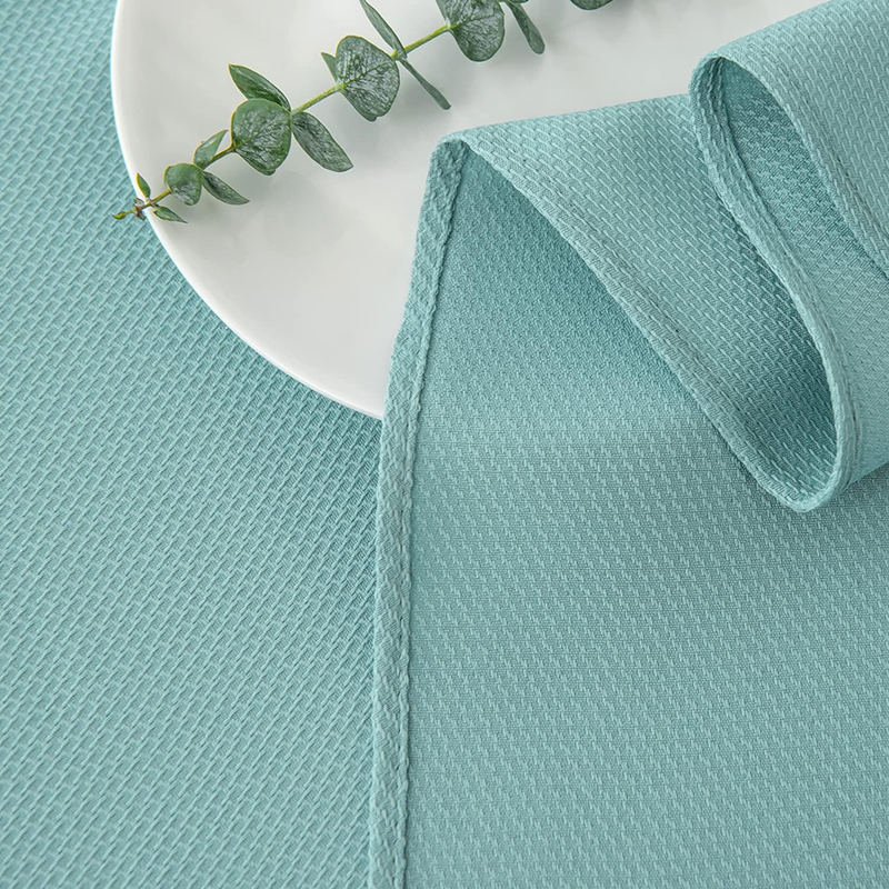 Nappe ronde de couleur unie pour salle à manger en coton