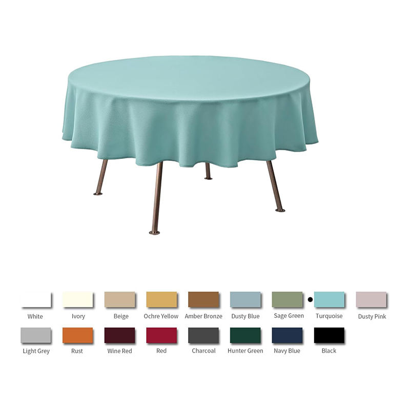 Nappe ronde de couleur unie pour salle à manger en coton