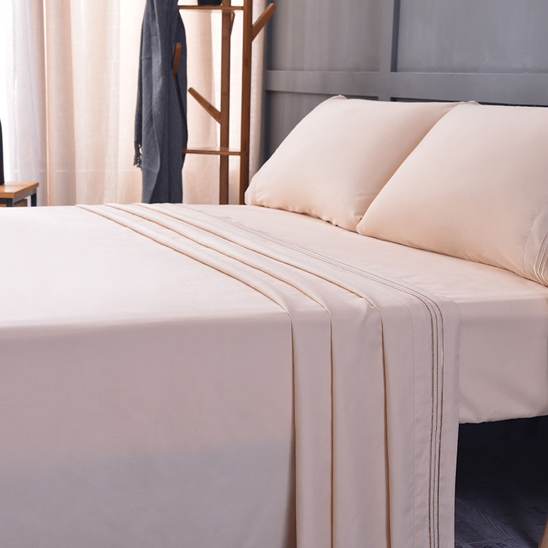 Ensemble de draps doubles en satin champagne