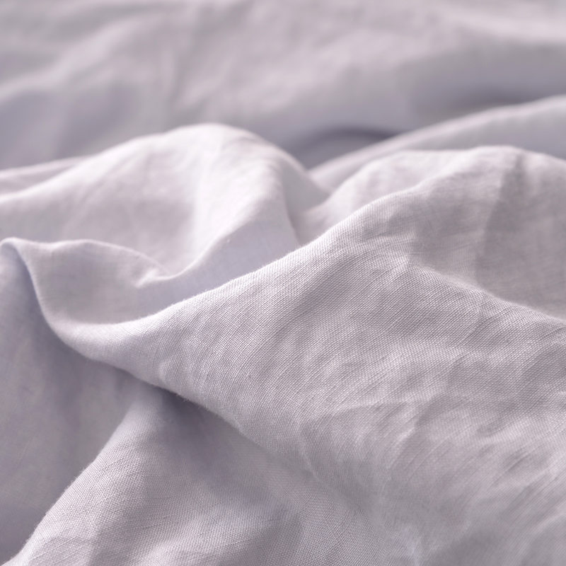 Ensemble de draps en lin lavé pur à deux pierres simples de couleur naturelle