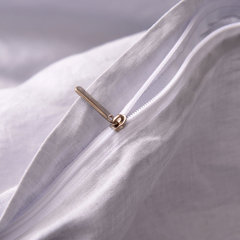 Ensemble de draps en lin lavé pur à deux pierres simples de couleur naturelle