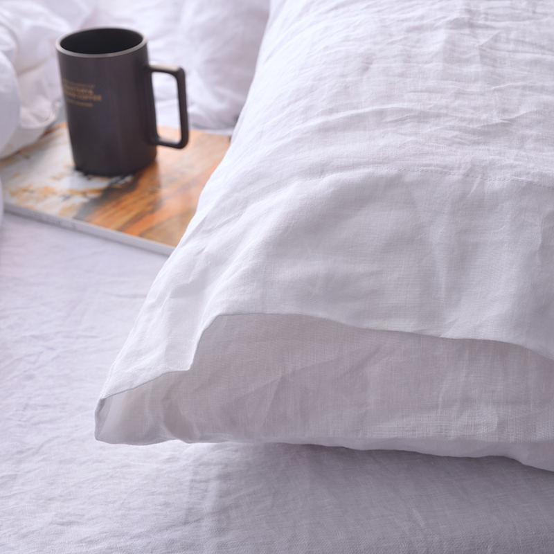 Ensemble de draps hypoallergéniques en lin double/complet dans des couleurs neutres