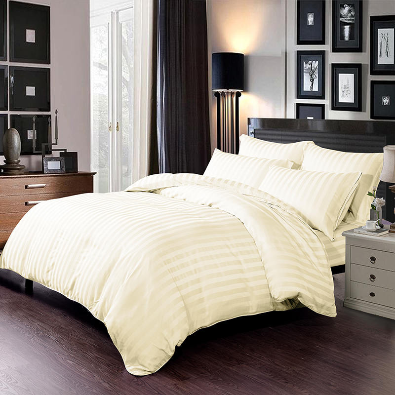 Ensemble de quatre draps en bambou satiné doux blanc froid d'été King Size